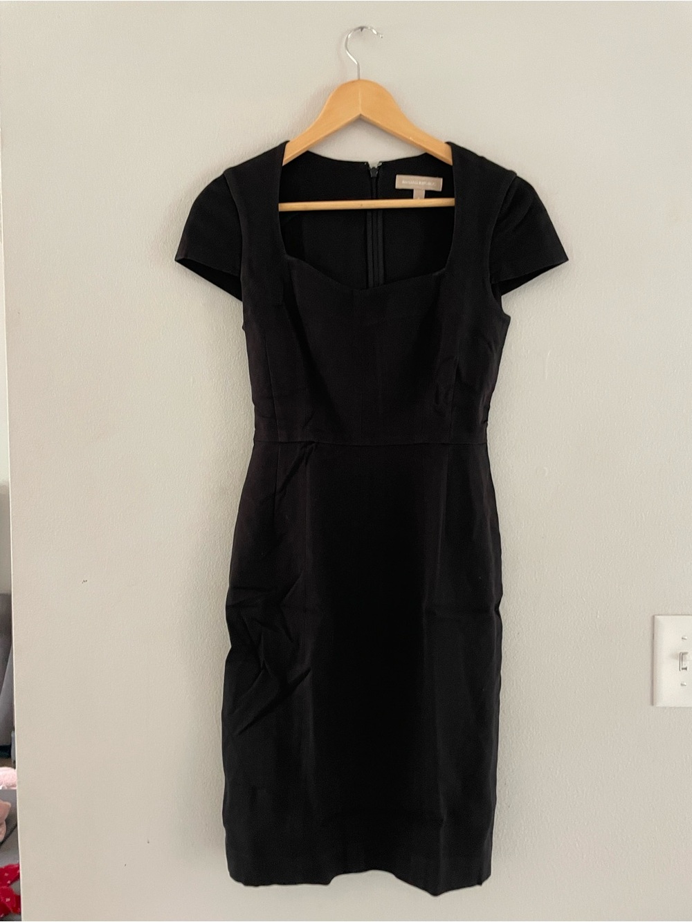 Banana Republic Black Sweetheart Neck Midi Dress